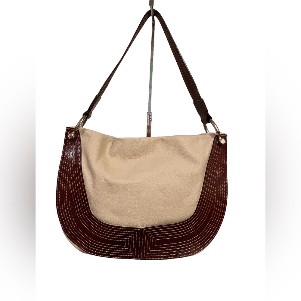 Petusco Tan Leather Shoulder Purse